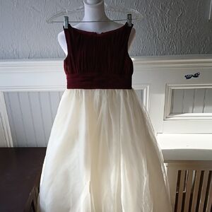 Elegant Kids Dress in Burgundy and Cream